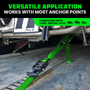 Rhino USA Heavy Duty Vehicle Tie Down Kit- Green | 2IN-HDKIT-GRN