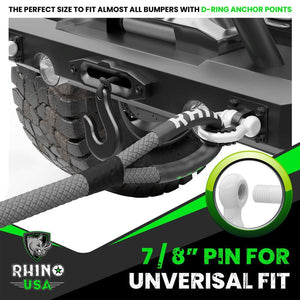Rhino USA 3/4In D-Ring Shackle Set (2-Pack)(White) | RNO-WHT-SHACKLES