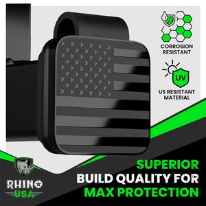 Rhino USA 2In American Flag Hitch Cover - Black | TO-HTCVRUSA-BLK