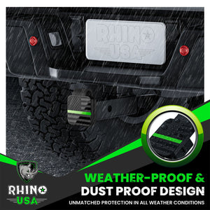 Rhino USA 2In American Flag Hitch Cover - Black & Green | TO-HTCVRUSA-GRN