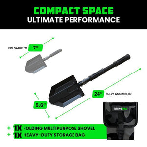 Rhino USA Folding Recovery Shovel W/Pick | RNO-ETOOL