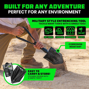 Rhino USA Straight Handle Recovery Shovel W/Pick | RNO-ETOOL-3