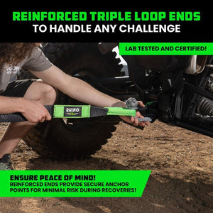 Rhino USA Recovery Tow Strap 2Inx20Ft (Black) | RNO-TOWSTRAP220