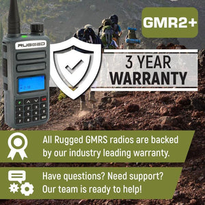 Rugged Radios 2 PACK - Rugged GMR2 PLUS - GMRS / FRS Two Way Handheld Radios Safety Yellow | GMR2-PLUS-2-PACK-HV