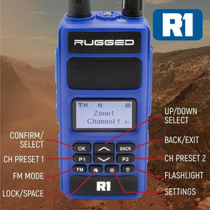 Rugged Radios Rugged R1 - Business Band Two Way Handheld Radio - Digital and Analog Safety Yellow | R1-HV
