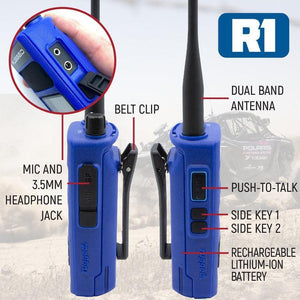 Rugged Radios Rugged R1 - Business Band Two Way Handheld Radio - Digital and Analog Safety Yellow | R1-HV