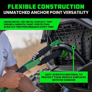 Rhino USA Synthetic Soft Shackle (2Pk 3/8InX22In) (Green) | SFTSHACK38-GRN-2