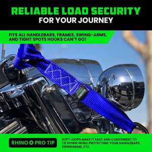 Rhino USA Soft Loops Motorcycle Tie-Down Set 4-Pack Blue | SOFT4PACK-BLU