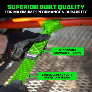 Rhino USA Soft Loops Motorcycle Tie-Down Set 4-Pack Green | SOFT4PACK-GRN