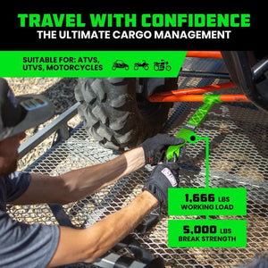 Rhino USA Soft Loops Motorcycle Tie-Down Set 4-Pack Green | SOFT4PACK-GRN