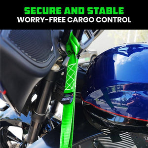 Rhino USA Soft Loops Motorcycle Tie-Down Set 4-Pack Green | SOFT4PACK-GRN