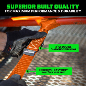 Rhino USA Soft Loops Motorcycle Tie-Down Set 4-Pack Orange | SOFT4PACK-ORG