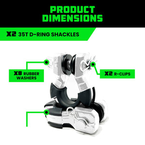 Rhino USA 8T Super Shackle 2-Pack (White) | SUPERSHACK-WHT