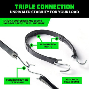 Rhino USA Heavy Duty Bungee - Set Of 12 | TD-BGHD12-BLK