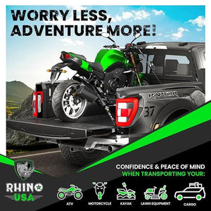 Rhino USA Retractable Ratchet Straps (4Pk 1Inx10Ft) (Gray) | TD-RSRE1X10-GRY