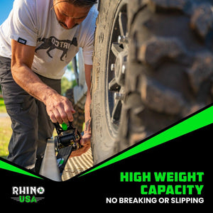 Rhino USA Retractable E-Track Ratchet Straps (2 Pack, 2Inx10Ft) (Black) | TD-RSRE2X10-ETRK-BLK