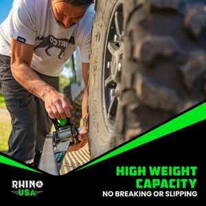 Rhino USA Retractable Ratchet Straps (2Pk 2Inx10Ft) Gray | TD-RSRE2X10-GRY