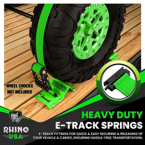 Rhino USA Utv Wheel Chock Tie-Down Kit (4-Wheel Kit) (Green) | RNO-CHOCKSET-2PK