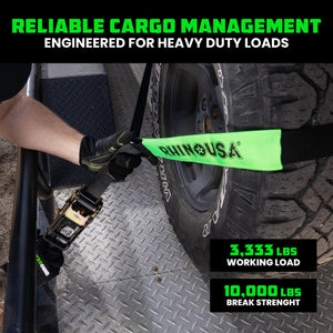 Rhino USA Lasso Straps; Basket Straps - Black - Snap Hook | TD-VSLASSO-BLK-SNAP