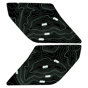StickerFab Topographic Interior Sun Visor Overlays - 2024+ Ranger Raptor (with Homelink)