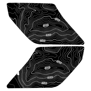 StickerFab Topographic Interior Sun Visor Overlays - 2024+ Ranger Raptor (with Homelink)