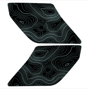 StickerFab Topographic Interior Sun Visor Overlays - 2024+ Ranger Raptor (with Homelink)