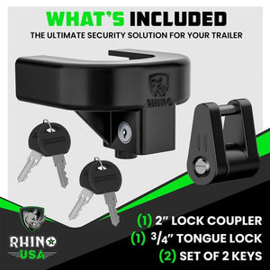 Rhino USA 2In Trailer Coupler Hd Lock Kit-2-Piece | TRL-LOCK-KIT