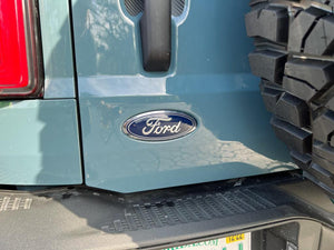 StickerFab Ford Bronco Rear Oval Emblem Overlay (Tint or Solid) - 2021-2023 Bronco / Bronco Sport