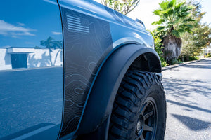 Topo American Flag Fender Overlays (Clear) - 2021+ Bronco
