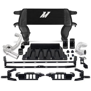 Mishimoto High-Mount Intercooler Kit, fits 2021-2024 Ford Bronco 2.3L (Black Intercooler, Polished Pipes) | MMINT-BR23-21HKBKP