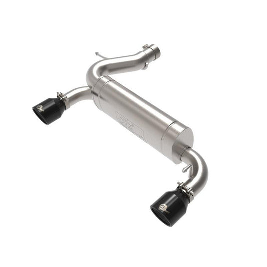 aFe Vulcan Series 3 IN to 2-1/2 IN 304 Stainless Steel Axle-Back Exhaust System w/ Black Tip for 2021+ Ford Bronco 2.3L & 2.7L | afe49-33137-B