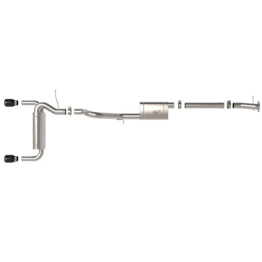 aFe Vulcan 3in 304 SS Cat-Back Exhaust 2.3L & 2.7L w/ Black Tips for 2021 Ford Bronco | afe49-33138-B