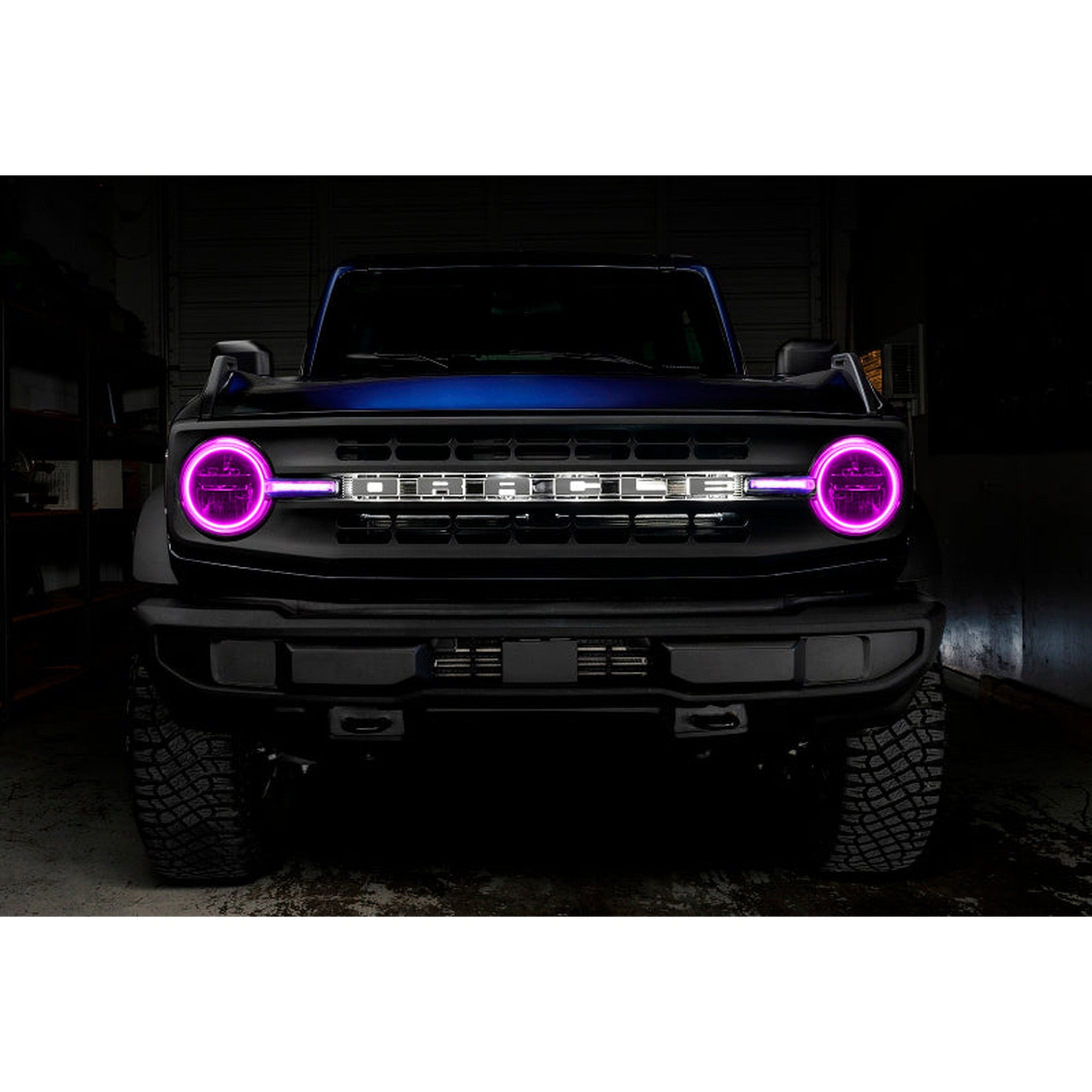 Oracle Headlight Halo Kit w/DRL Bar - Base Headlights ColorSHIFT -w/RF Controller for 2021+ Ford Bronco