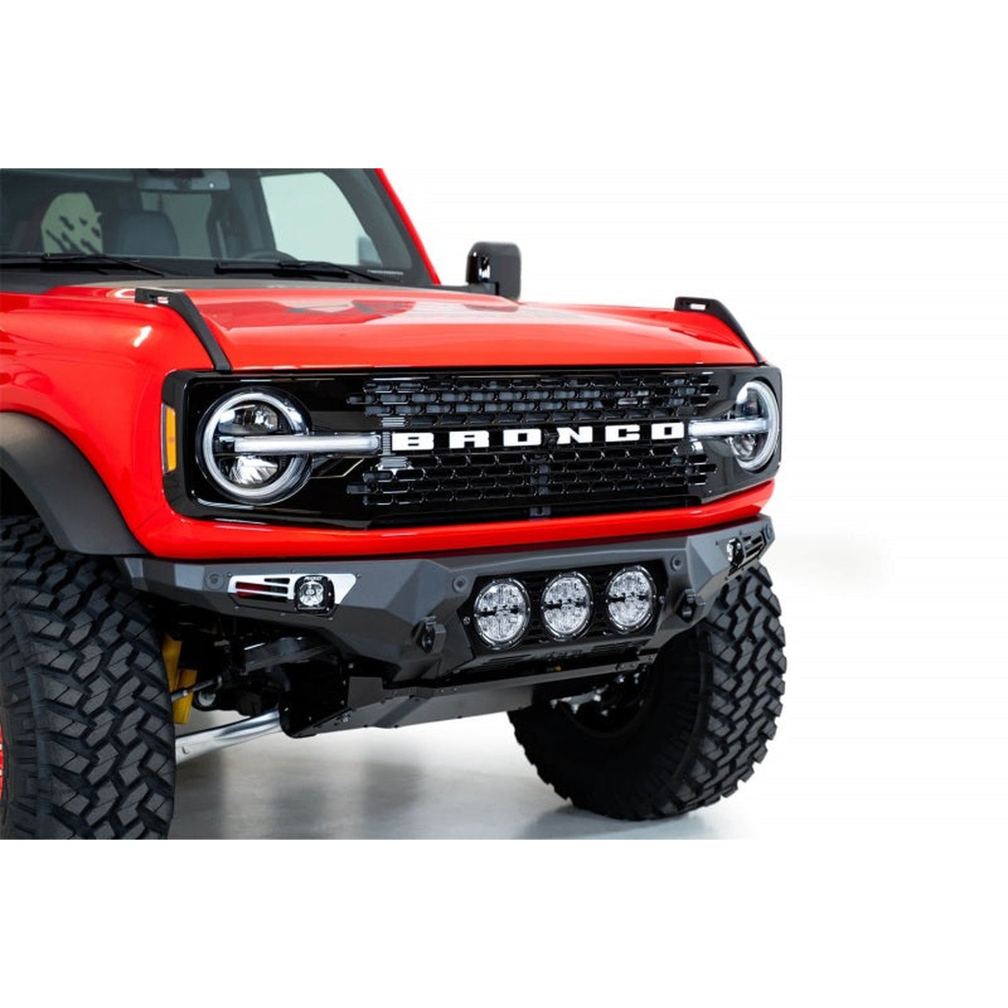 Addictive Desert Designs Bomber Front Bumper (w/ 3 Rigid 360 Mounts) for 2021+ Ford Bronco | F230194130103