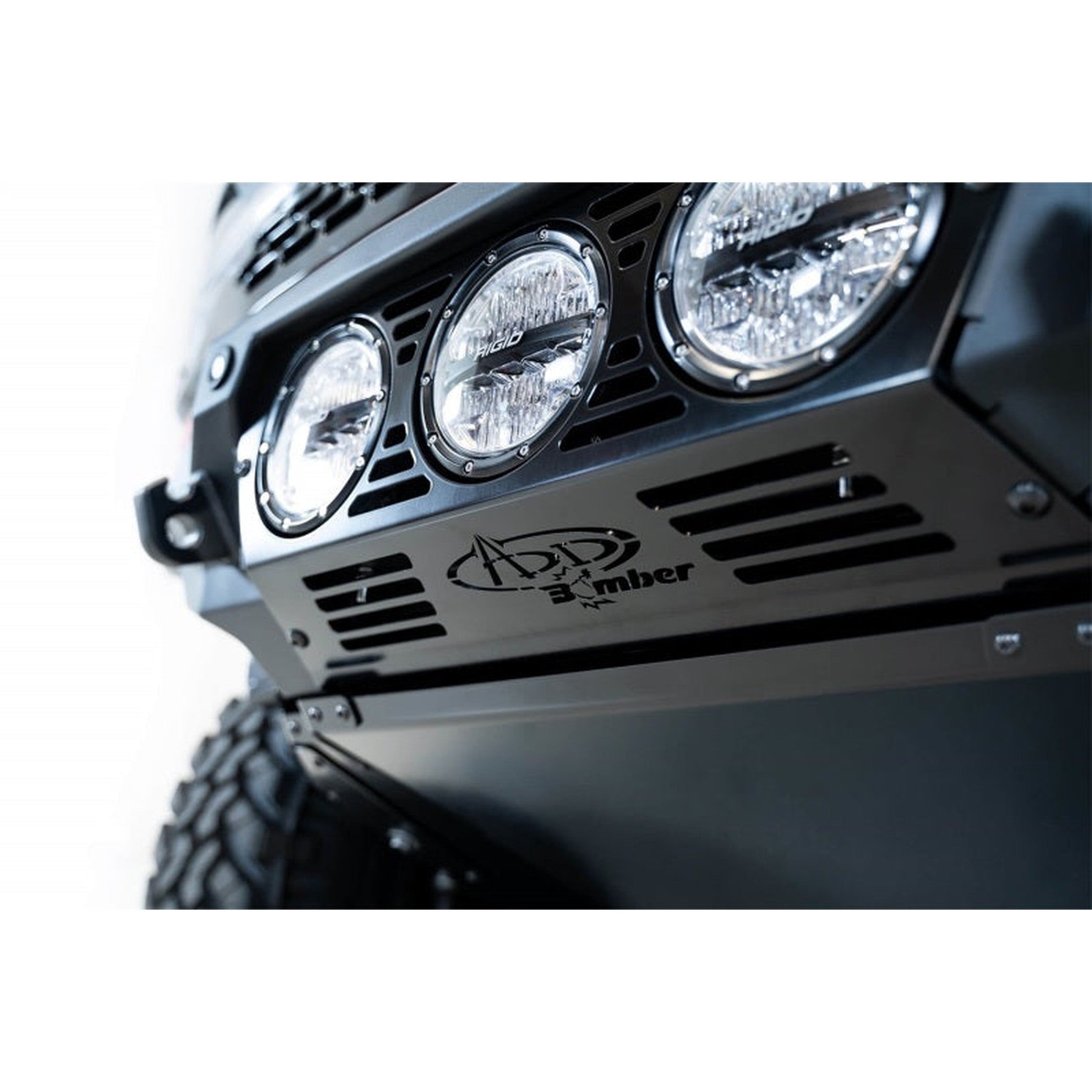 Addictive Desert Designs Bomber Front Bumper (w/ 3 Rigid 360 Mounts) for 2021+ Ford Bronco | F230194130103