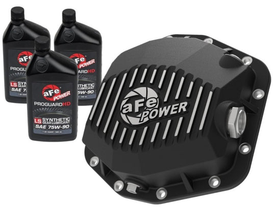 aFe Pro Series Rear Differential Cover Black w/ Machined Fins & Gear Oil for 2021+ Ford Bronco | afe46-71291B