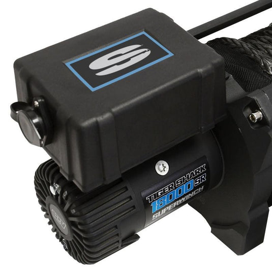 Superwinch 18000 LBS 12V DC 33/64in x 79 ft Synthetic Rope Tiger Shark 18000SR Winch