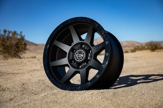 ICON Rebound 17x8.5 6x5.5 0mm Offset 4.75in BS 106.1mm Bore Double Black Wheel