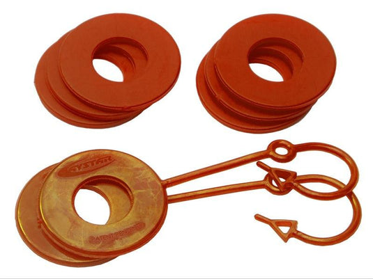 Daystar Orange Locking D Ring Isolator Pair w/Washer Kit