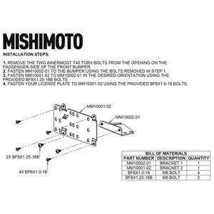 Mishimoto License Plate Relocation Kit for 2021+ Ford Bronco with Modular Bumper | MMLP-BR-21M