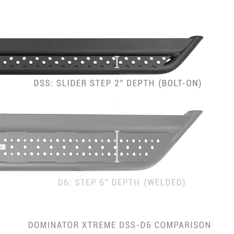 Go Rhino Dominator Extreme Side Steps w/Brackets - Textured Black for 2021+ Ford Bronco