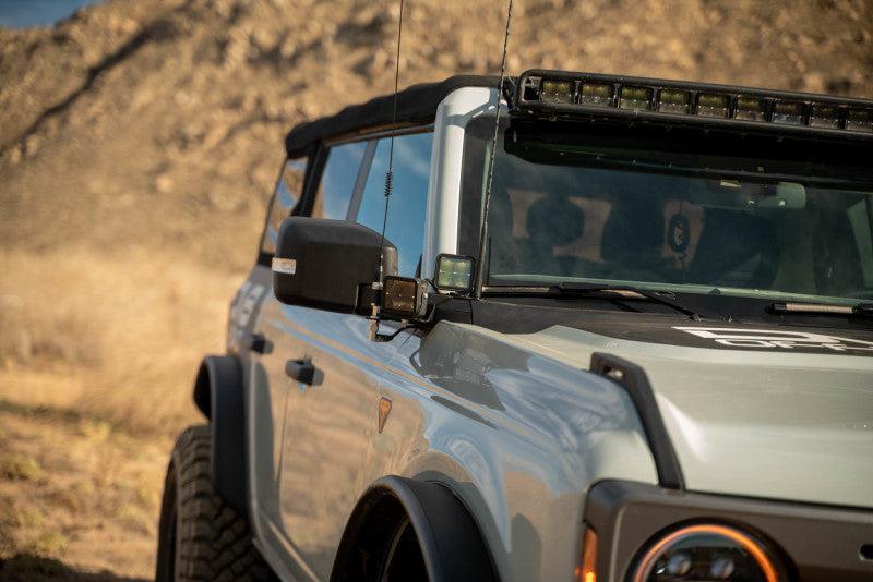 DV8 Offroad A-Pillar Dual LIght Pod Drop Mounts for 2021+ Ford Bronco | dveLBBR-08