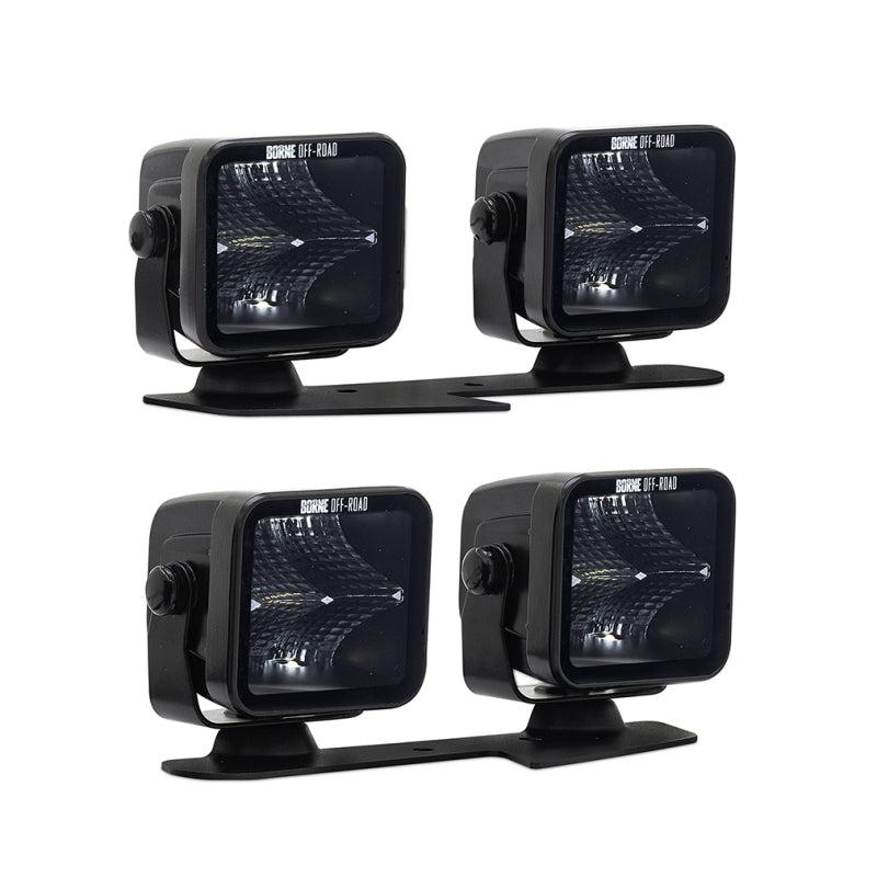 Borne Off-Road Light Pods 4pc Ditch 3x3 Flood for 21+ Ford Bronco | BNLT-BR-21-DT4F