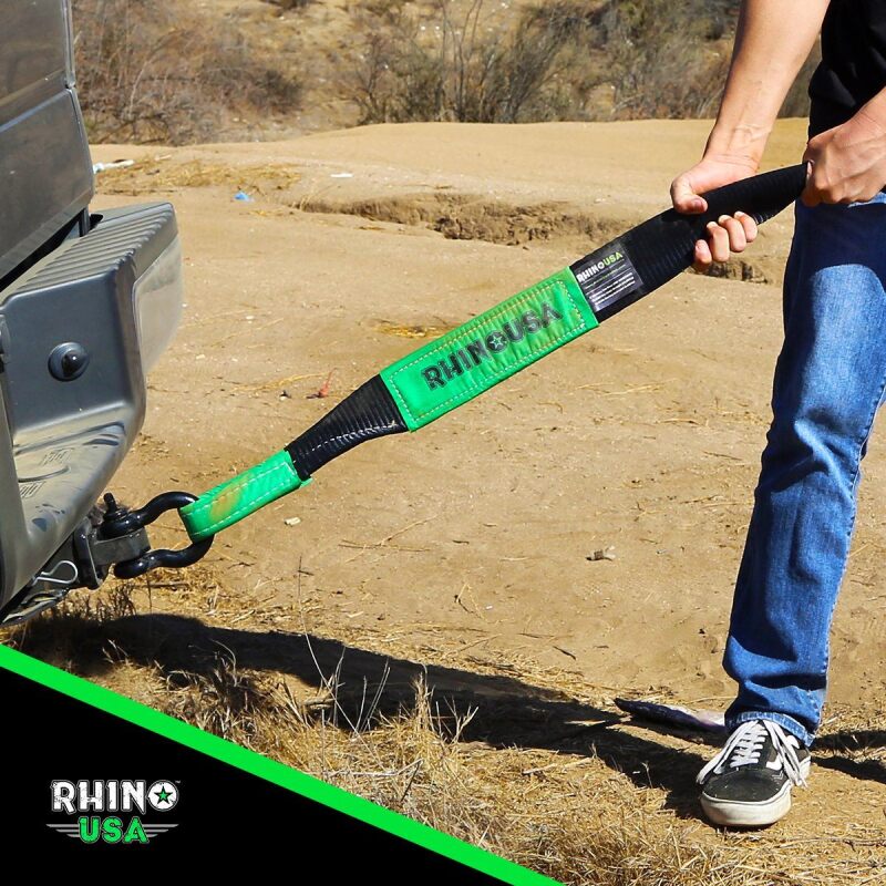 Rhino USA Shackle Hitch Receiver W/ D-Ring (Green) | RG-HTHITCH2-GRN