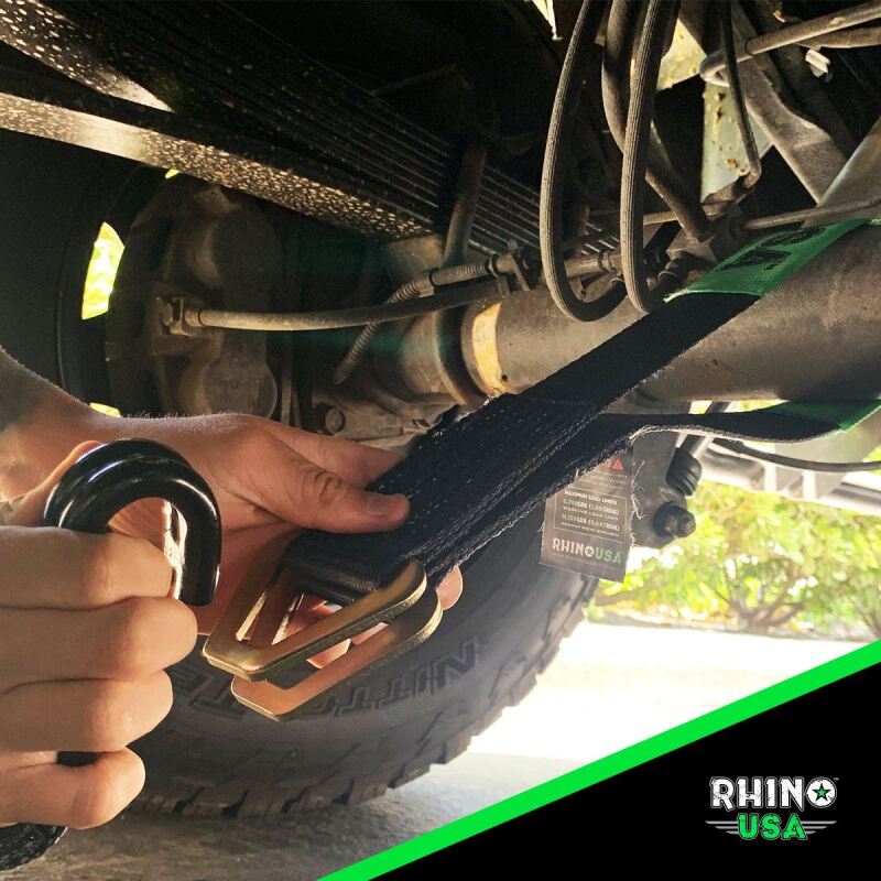 Rhino USA Axle Tie Down Straps (4-Pack) 2In X 38In - Black | RNO-AXLESTRAPS