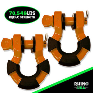 Rhino USA 8T Super Shackle 2-Pack (Orange) | SUPERSHACK-ORG