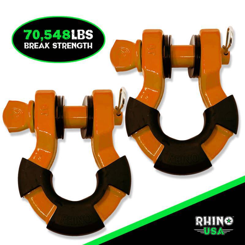 Rhino USA 8T Super Shackle 2-Pack (Orange) | SUPERSHACK-ORG