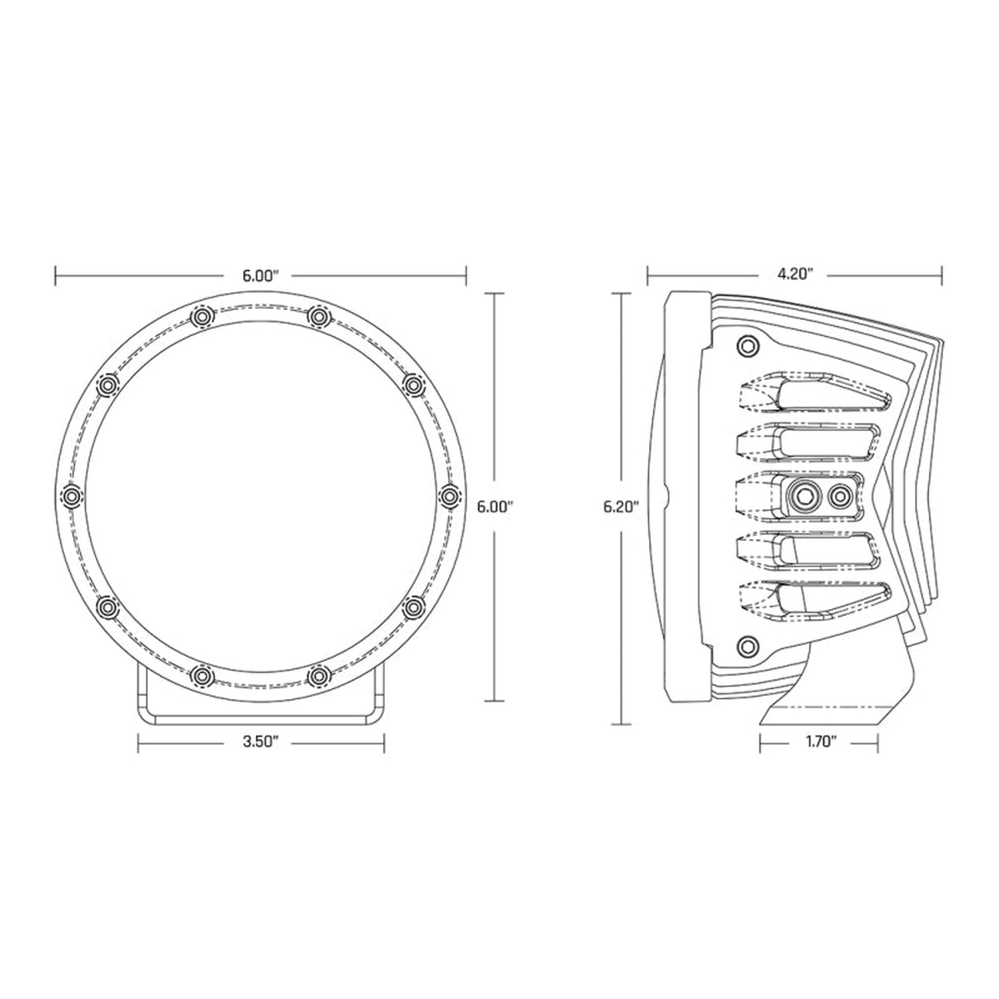 Rigid Industries 360-Series 6 Inch Spot with PRO Lens (Amber) - Pair | rig36210