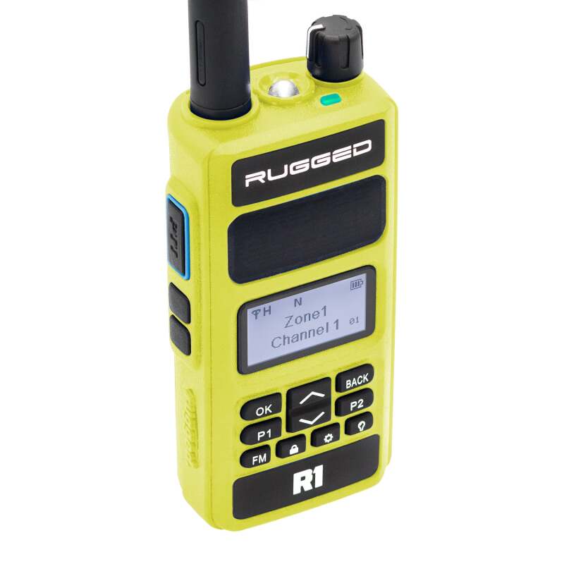 Rugged Radios Rugged R1 - Business Band Two Way Handheld Radio - Digital and Analog Safety Yellow | R1-HV