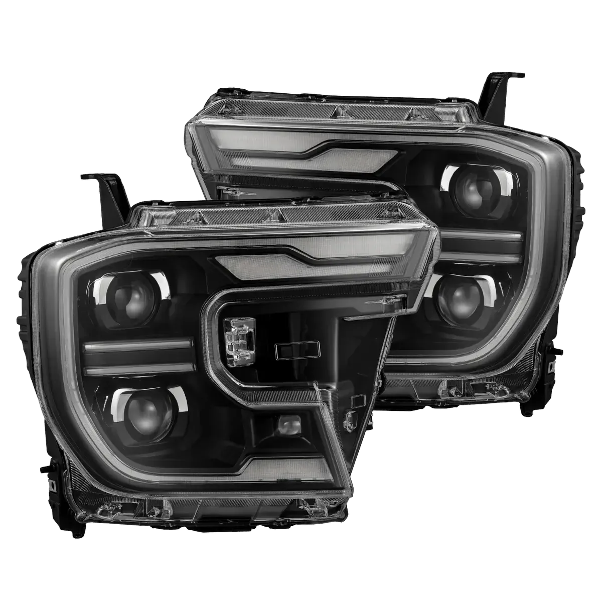 AlphaRex LUXX LED Projector Headlights 2024+ Ford Ranger & Ranger Raptor - Black w/ Sequential Signal & Switchback